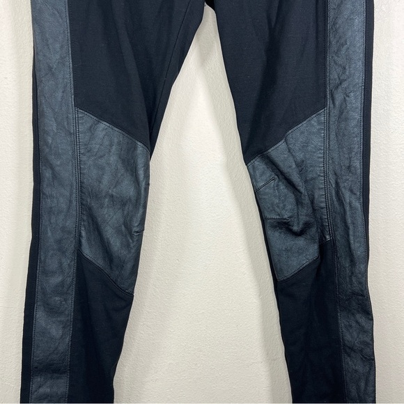 MEDIUM CABI BLACK FAUX LEATHER MOTO LEGGINGS  GOTH STRETCH PULL ON STYLE - Picture 4 of 10